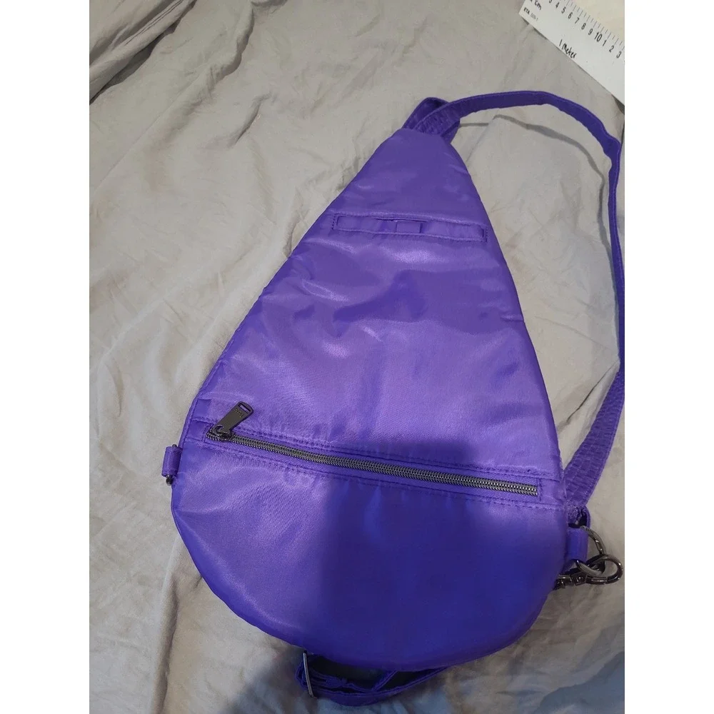 Lug Windsail Sling Bag Purple Quilted NWOT contemporary travel multi pocket adj.